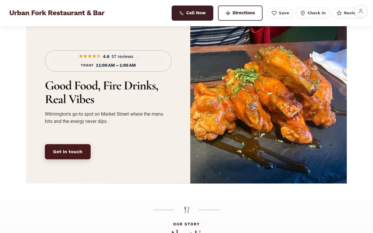 Preview of your live website