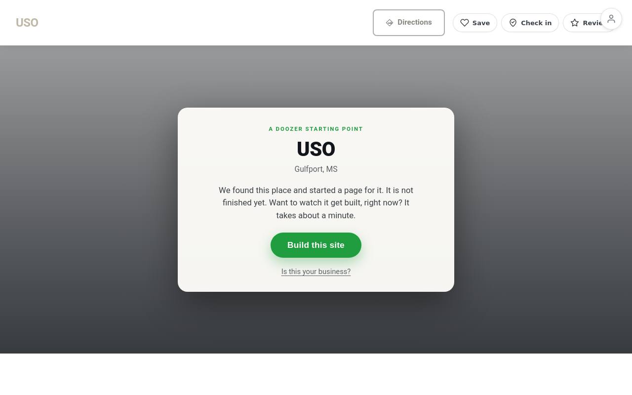 Preview of your live website