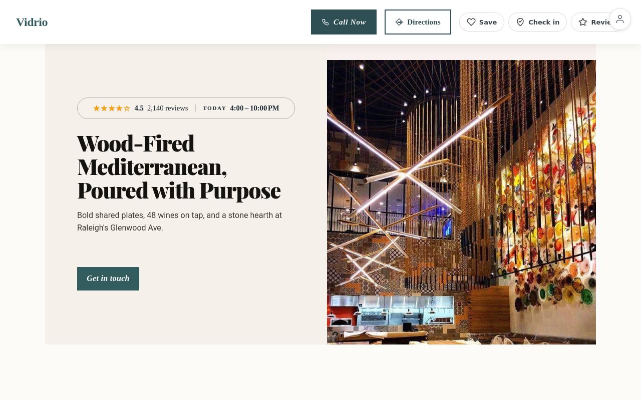 Preview of your live website