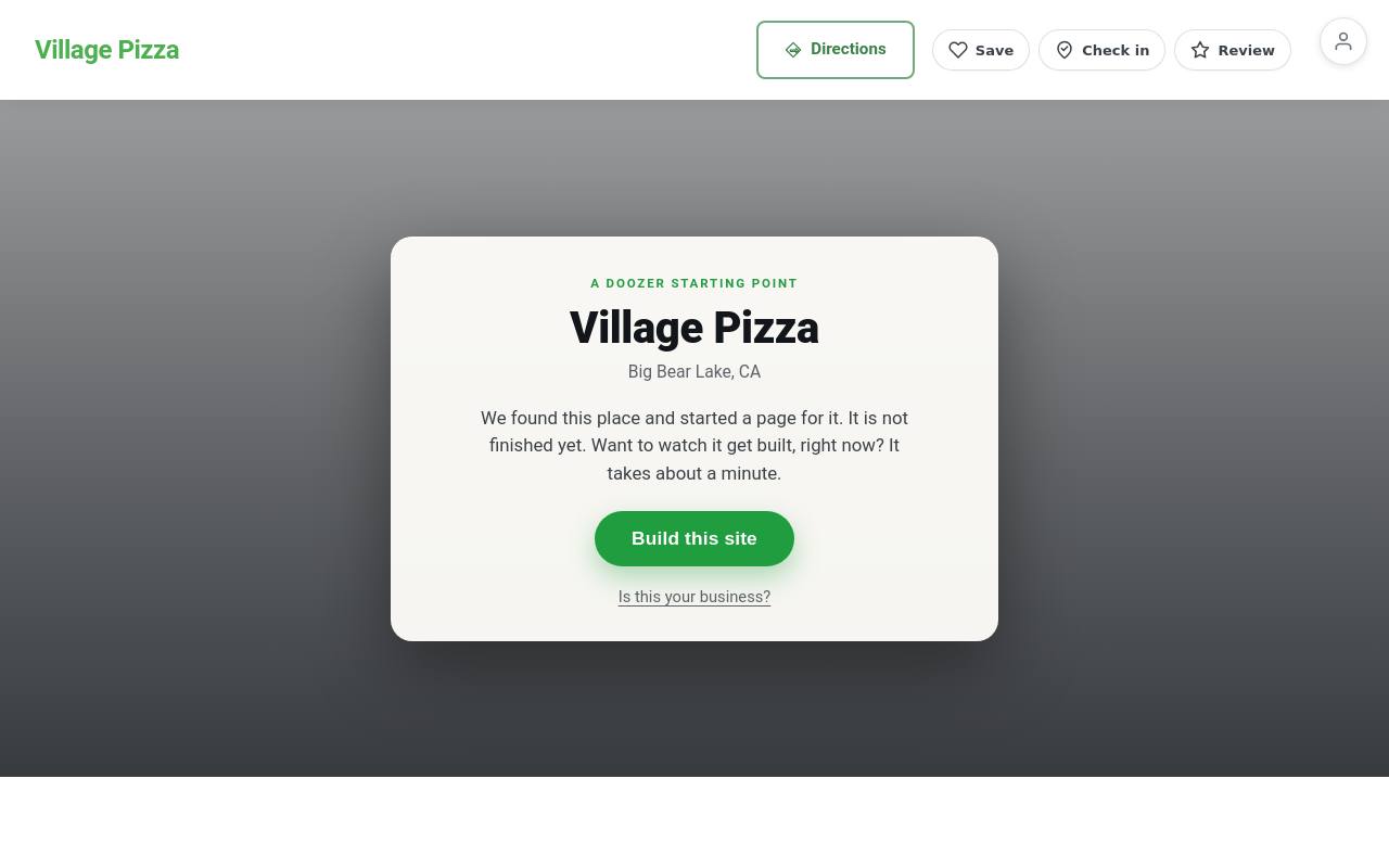 Preview of your live website