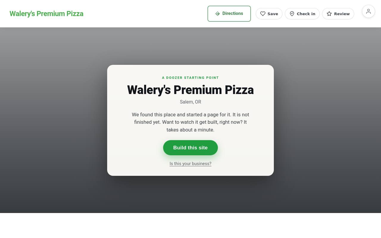 Preview of your live website