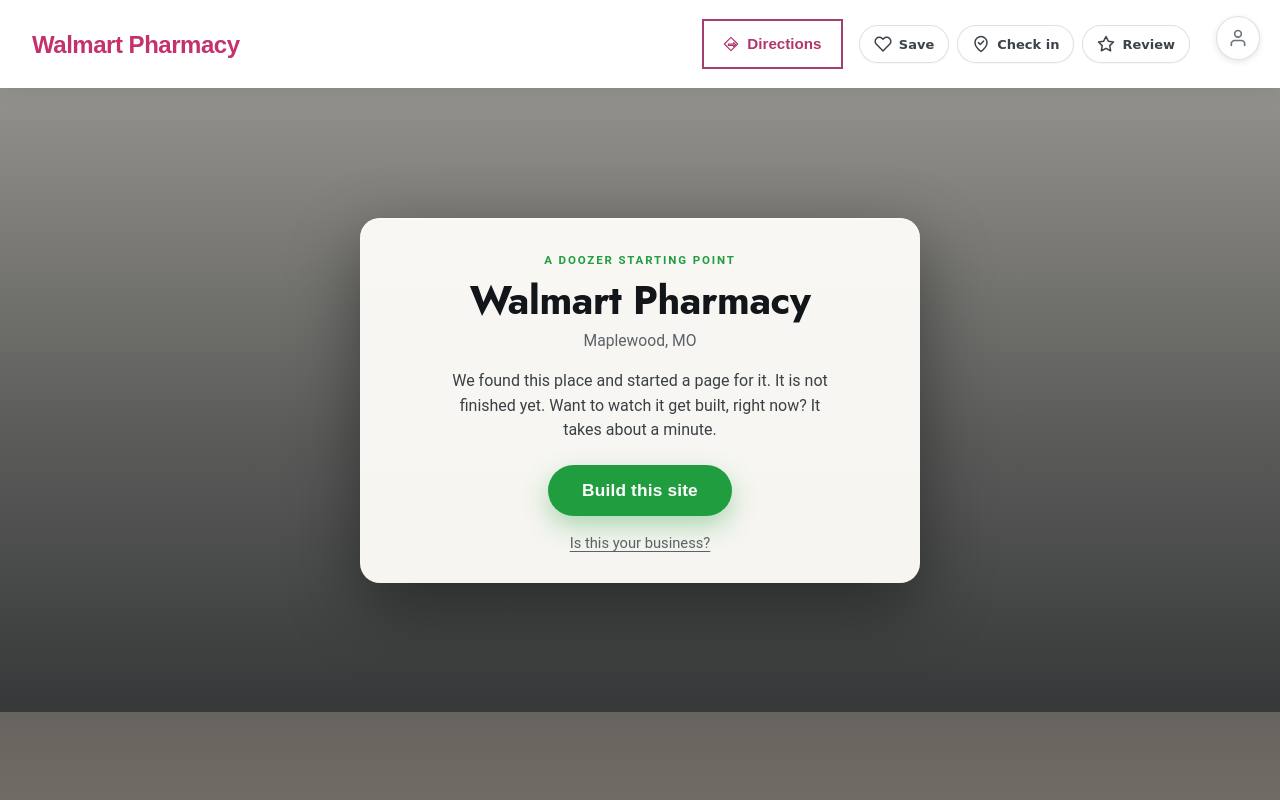 Preview of your live website