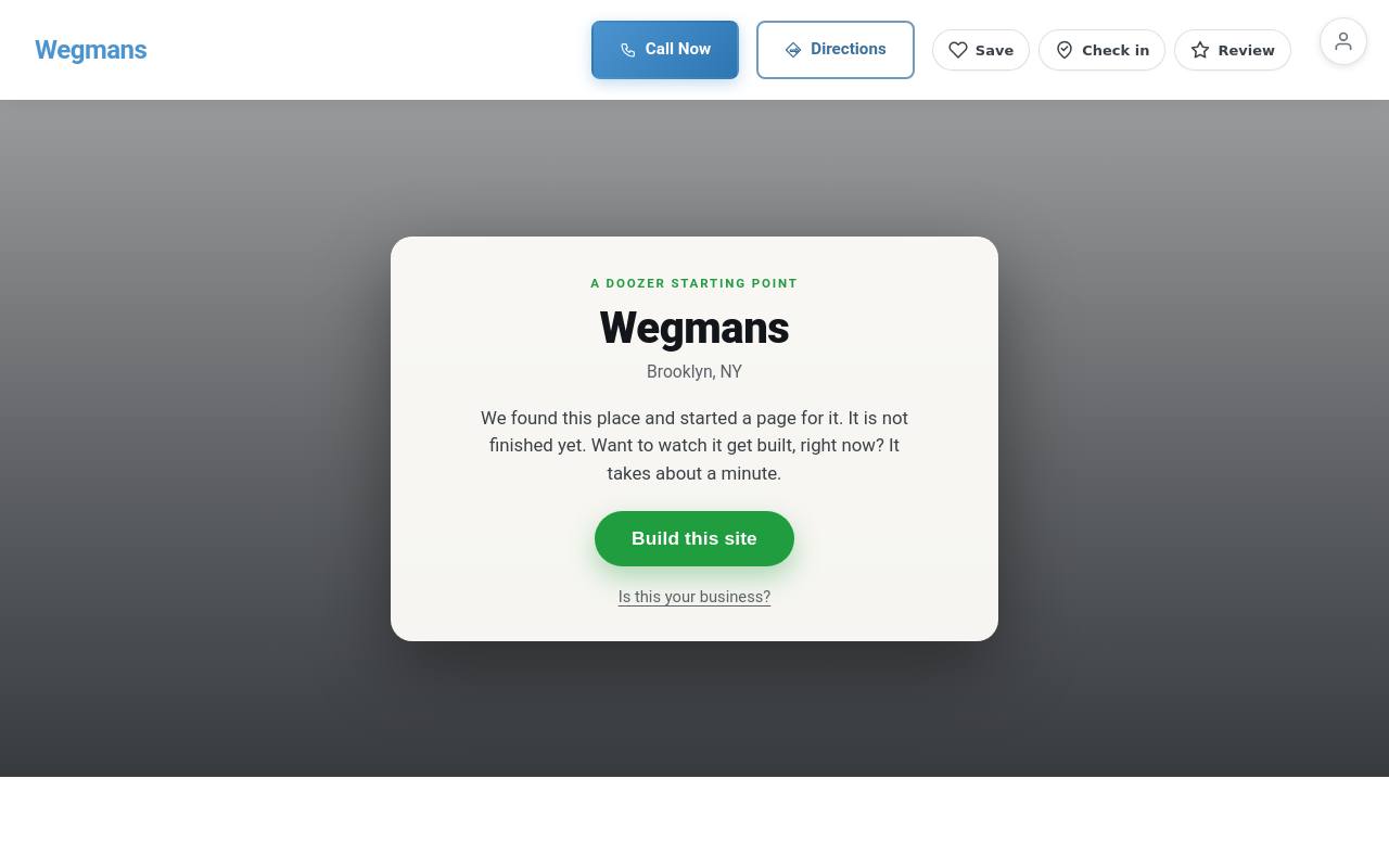 Preview of your live website