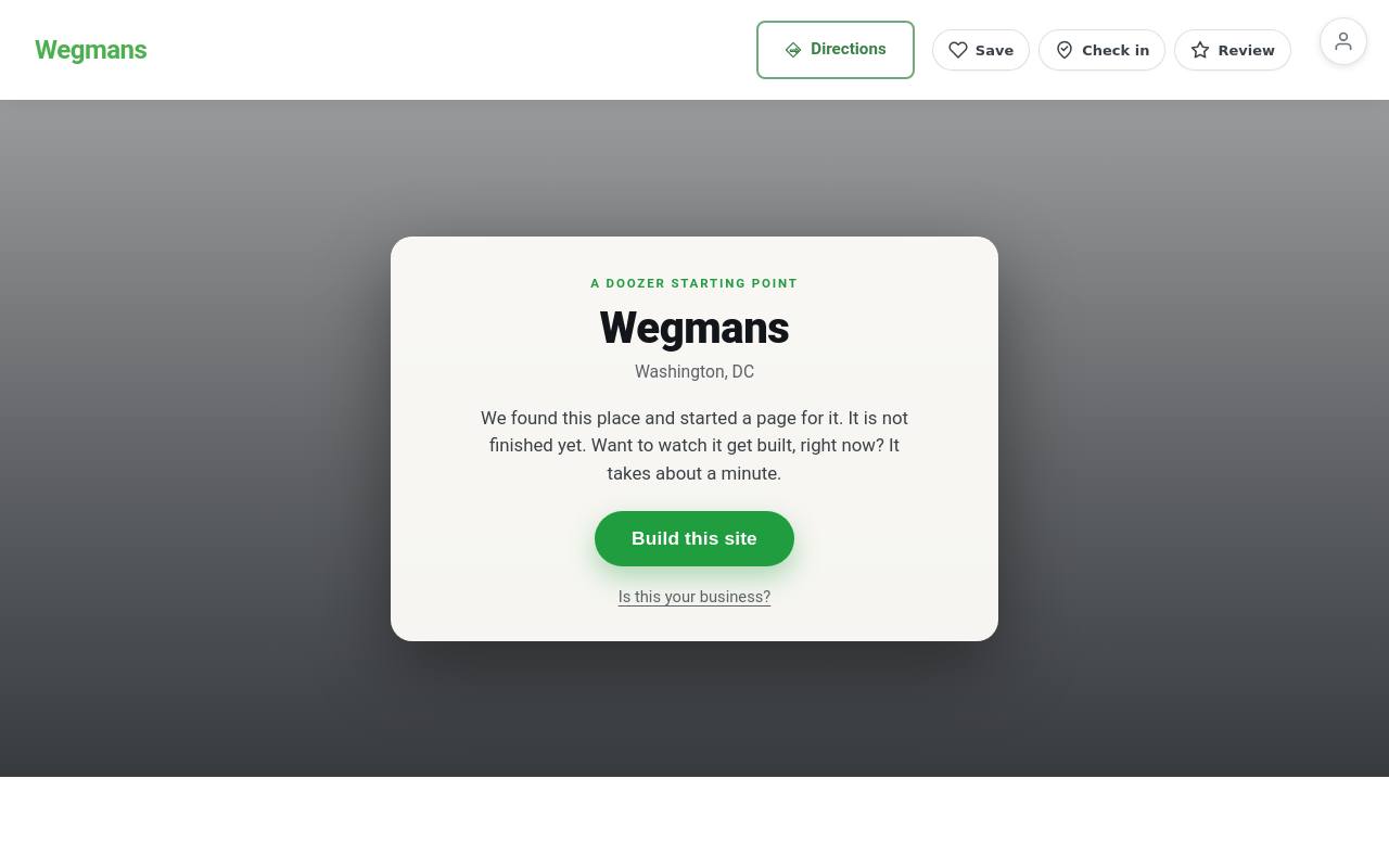 Preview of your live website