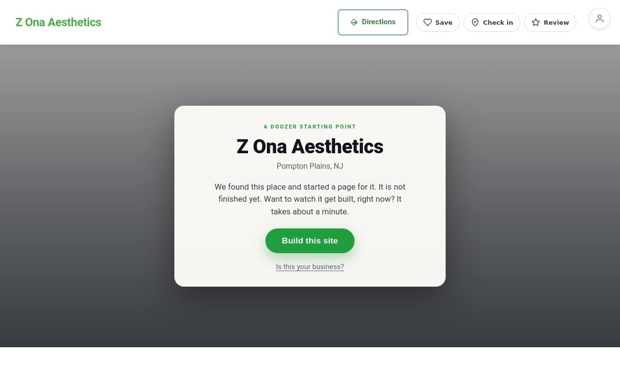 Preview of your live website